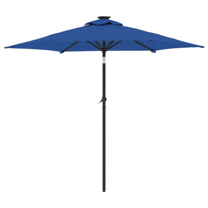 Sombrilla De Jardín Con Poste De Acero Azul 225X225X212 Cm