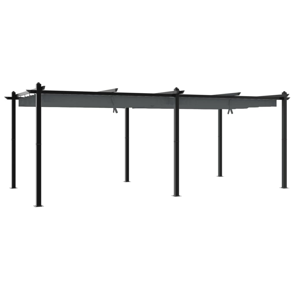 Cenador De Jardín Con Techo Retráctil Aluminio 3X6 M
