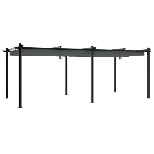 Cenador De Jardín Con Techo Retráctil Aluminio 3X6 M