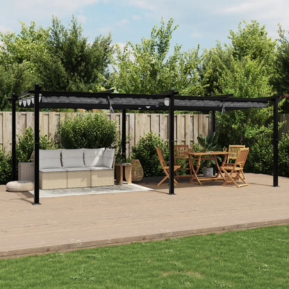 Cenador De Jardín Con Techo Retráctil Aluminio 3X6 M