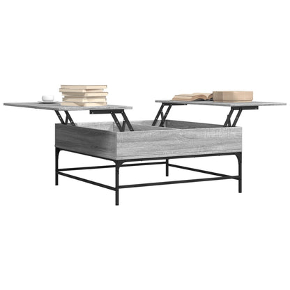 Mesa De Centro Madera Ingeniería Metal 95X95X45 Cm