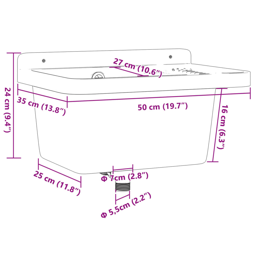 Fregadero Lavabo De Pared Resina
