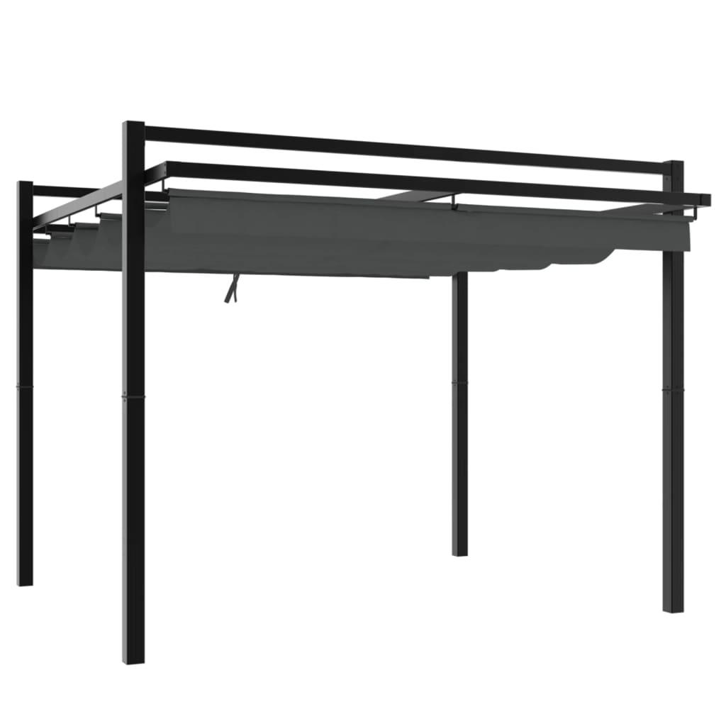 Cenador De Jardín Con Techo Retráctil Aluminio 3X3 M