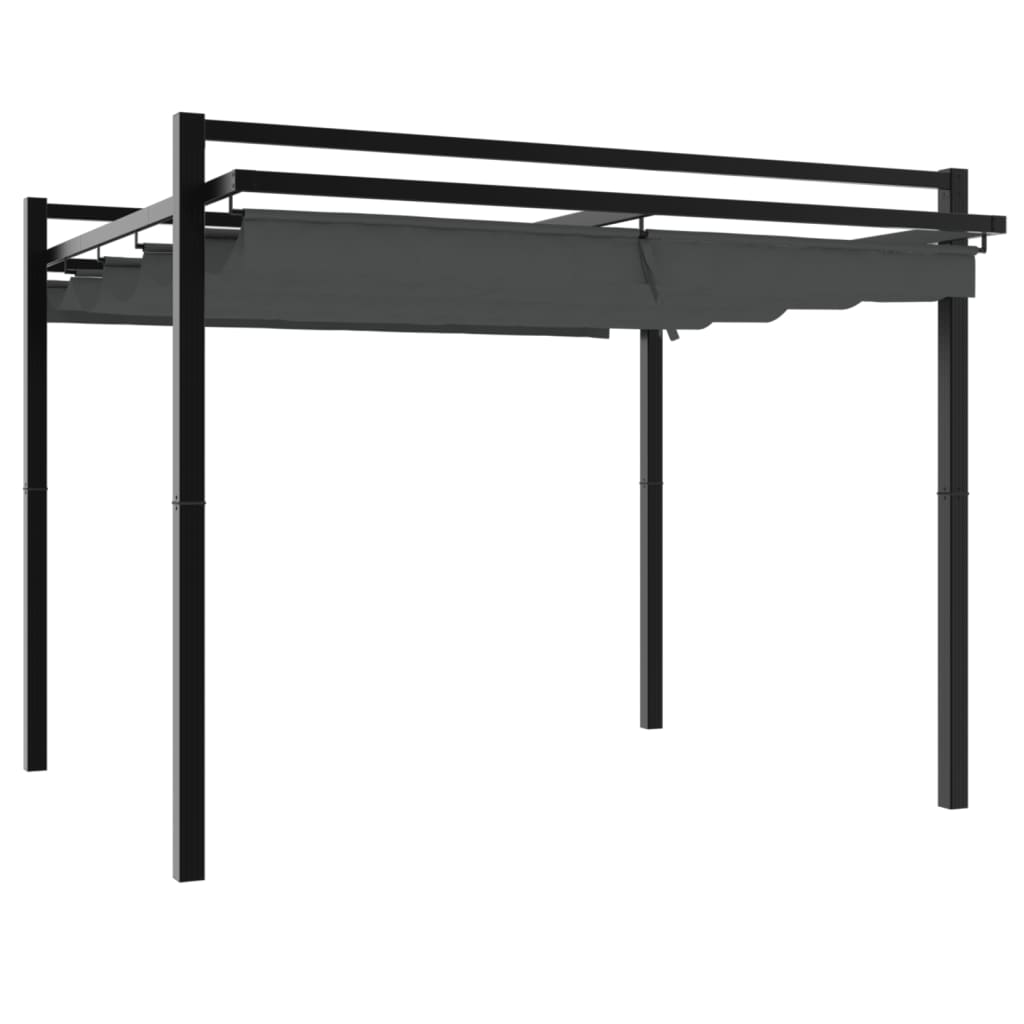 Cenador De Jardín Con Techo Retráctil Aluminio 3X3 M