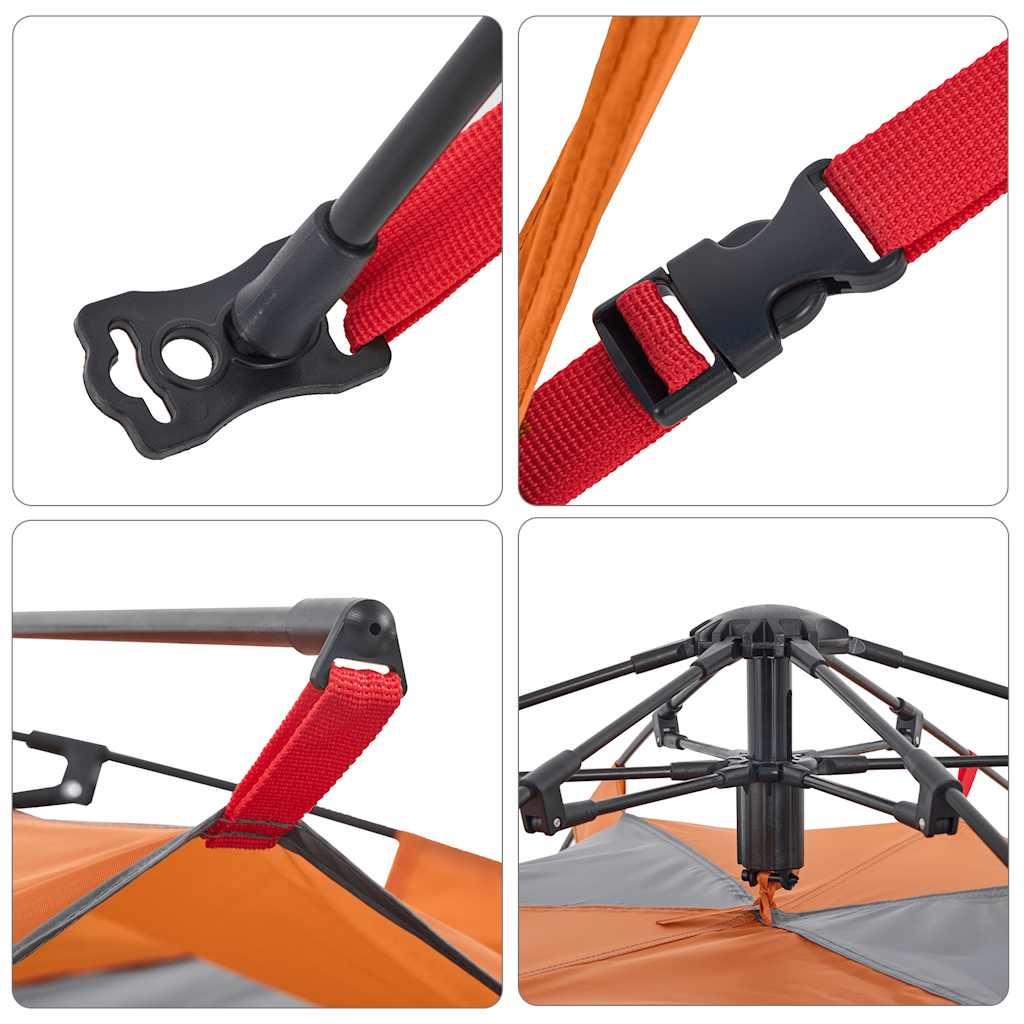 Tienda De Campaña Iglú Apertura Rápida Gris/Naranja