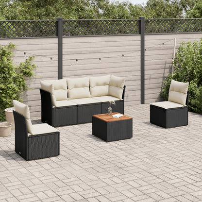 Set De Sofás De Jardín 6 Piezas Y Cojines Ratán Sintético
