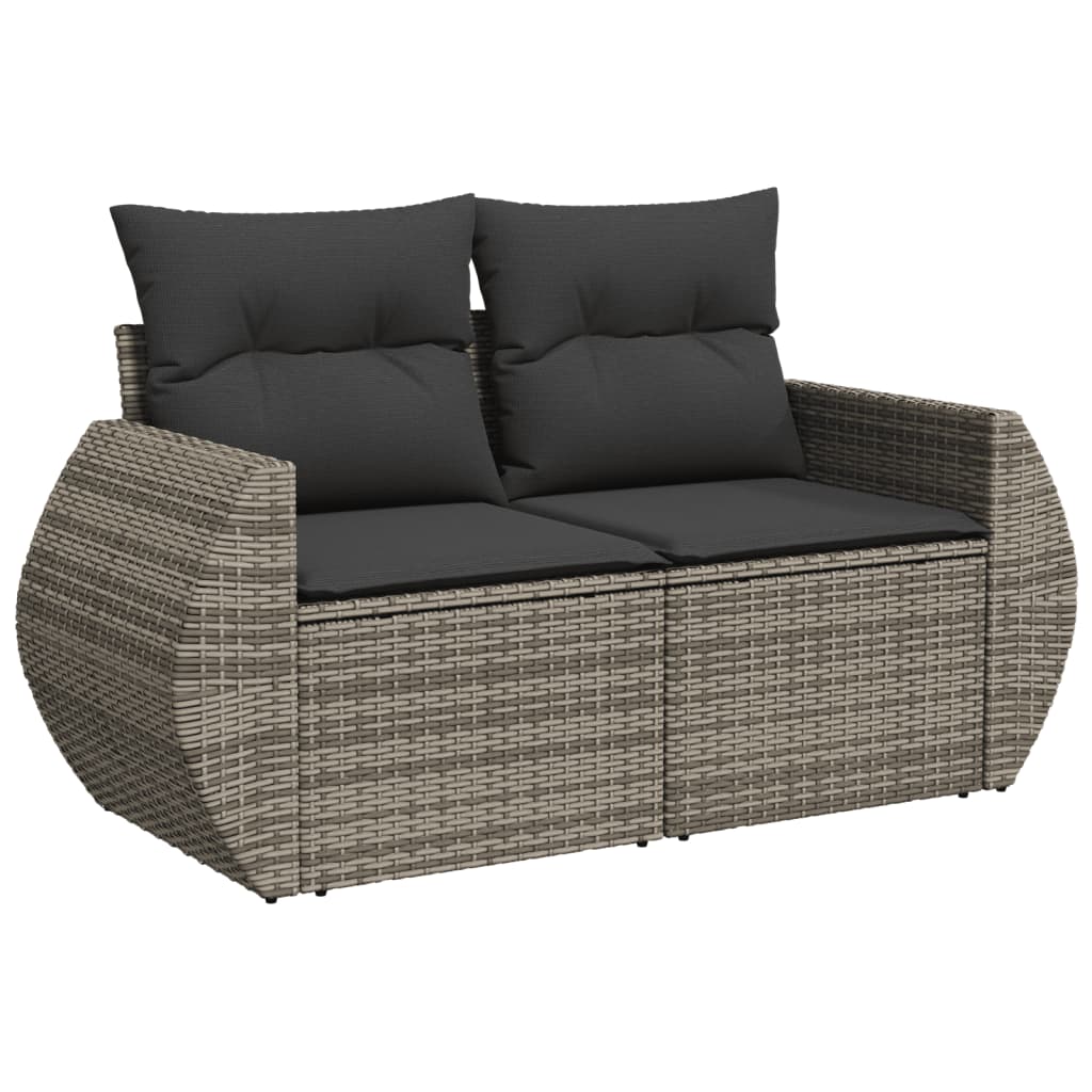 Set De Muebles De Jardín 9 Pzas Y Cojines Ratán Sintético
