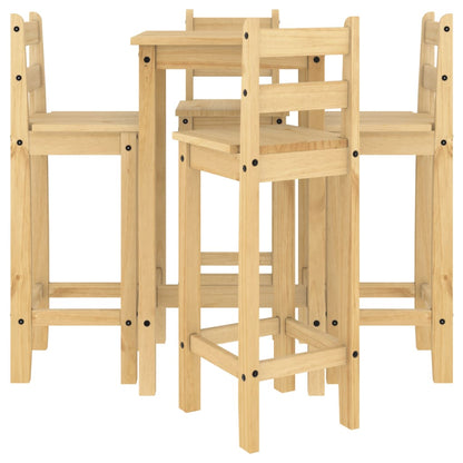 Set De Bar 5 Piezas Madera Maciza De Pino