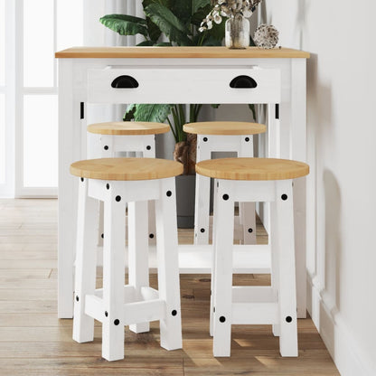 Taburetes Altos De Cocina 2 Uds Madera Maciza De Pino