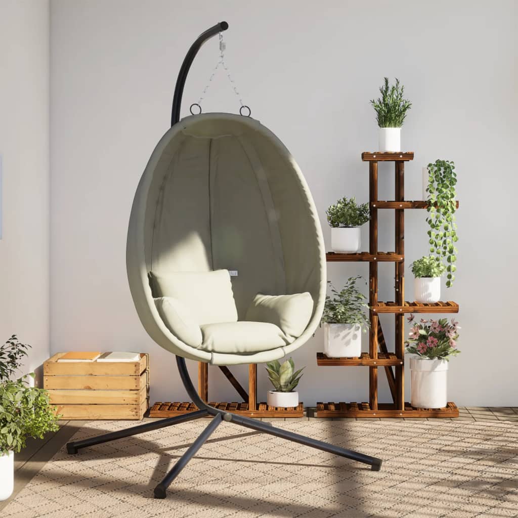 Silla Colgante Huevo Con Soporte Tela Y Acero