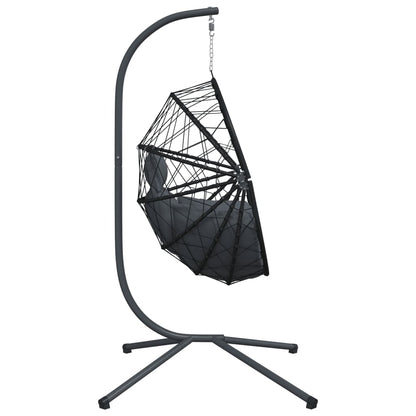 Silla Colgante Huevo Con Soporte Ratán Y Acero