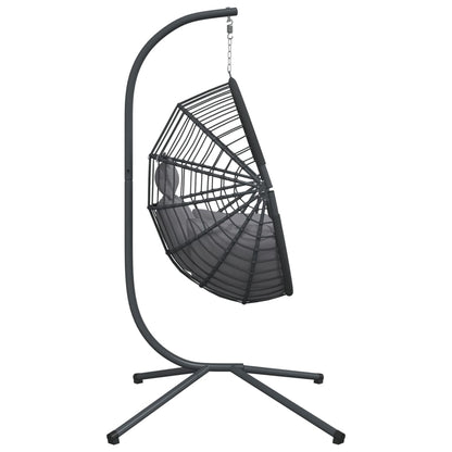 Silla Colgante Huevo Con Soporte Ratán Y Acero