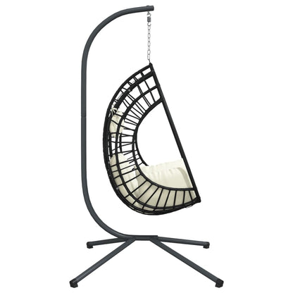 Silla Colgante Huevo Con Soporte Ratán Y Acero