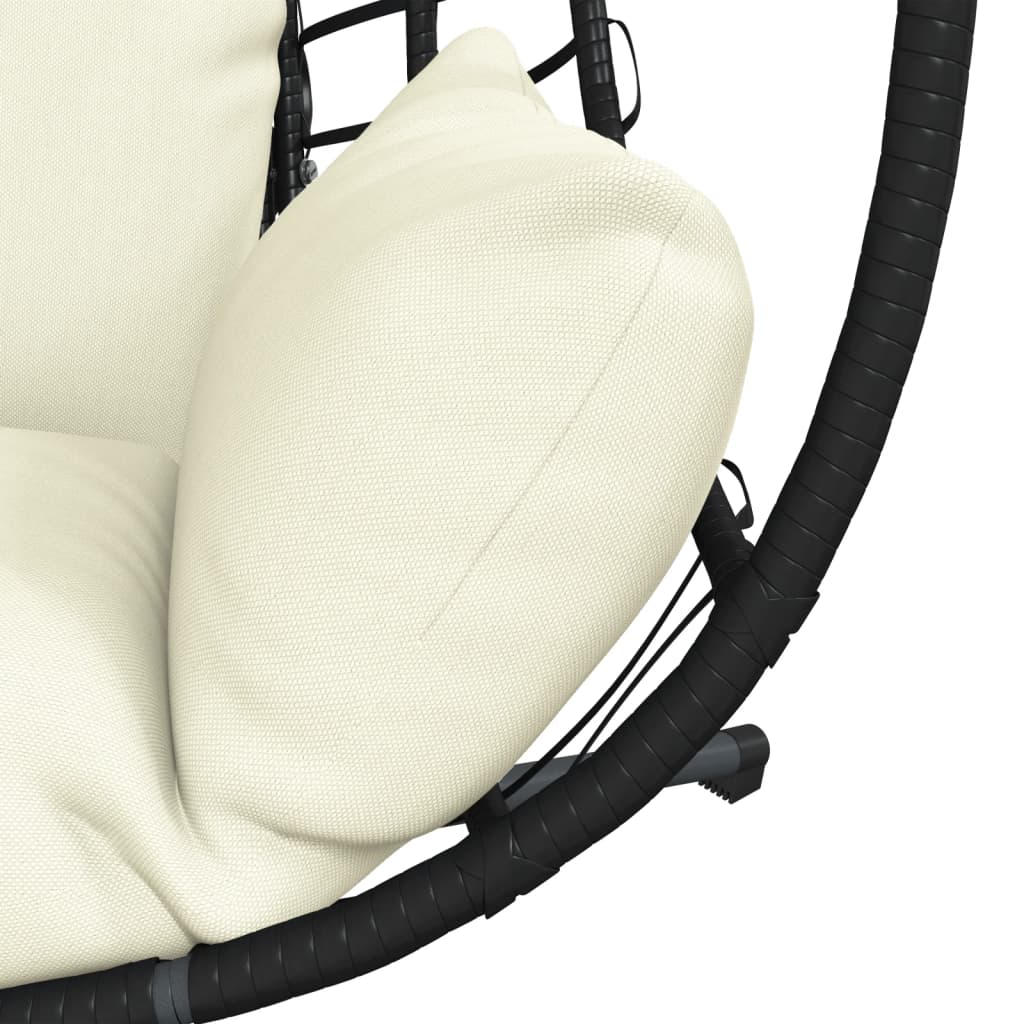 Silla Colgante Huevo Con Soporte Ratán Y Acero