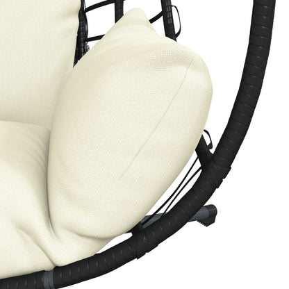 Silla Colgante Huevo Con Soporte Ratán Y Acero
