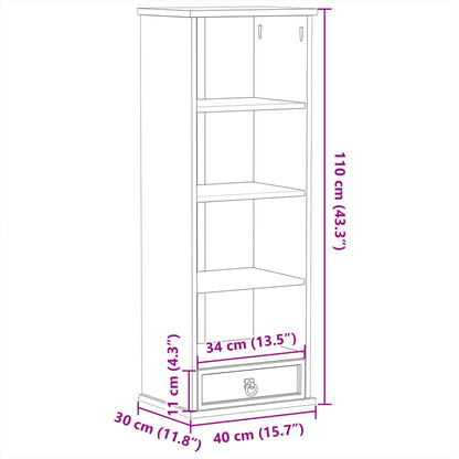 Estantería De Cds Corona Madera Maciza De Pino 40X30X110 Cm