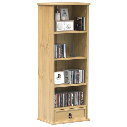 Estantería De Cds Corona Madera Maciza De Pino 40X30X110 Cm