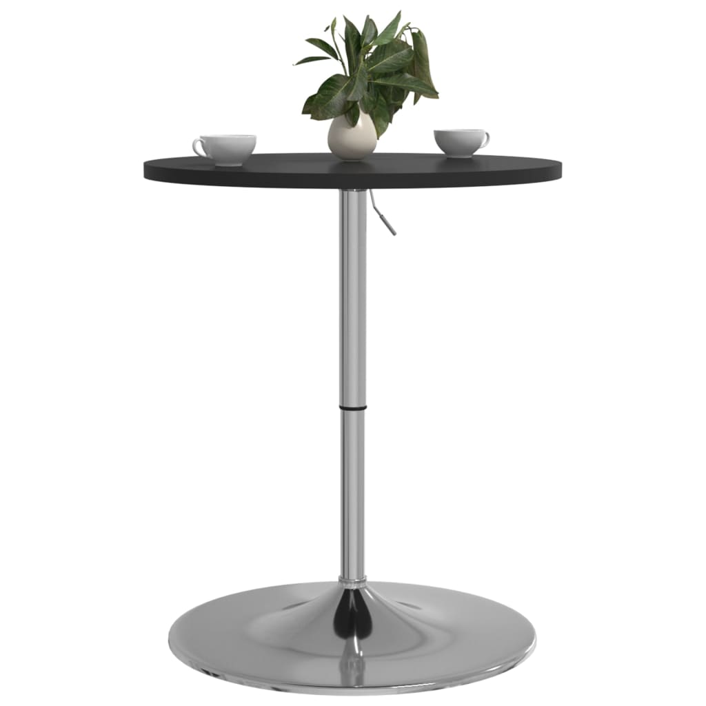 Mesa Alta De Bar Madera Ingeniería Y Acero Negra