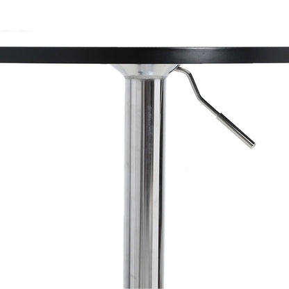 Mesa Alta De Bar Madera Ingeniería Y Acero Negra