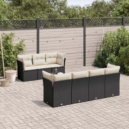 Set De Sofás De Jardín 8 Pzas Y Cojines Ratán Sintético Gris