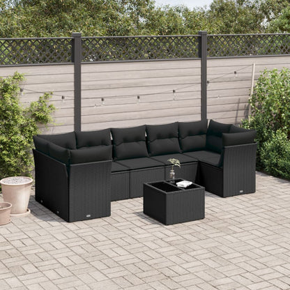 Set De Sofás De Jardín 8 Pzas Y Cojines Ratán Sintético Gris