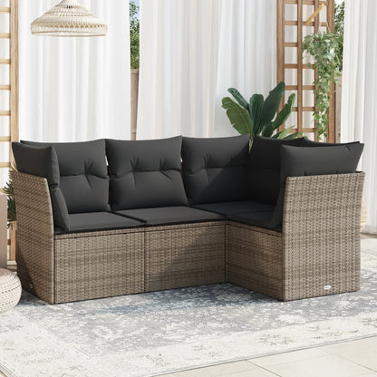 Set De Sofás Jardín Y Cojines 5 Pzas Ratán Sintético