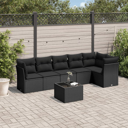 Set De Sofás De Jardín 6 Pzas Y Cojines Ratán Sintético Gris