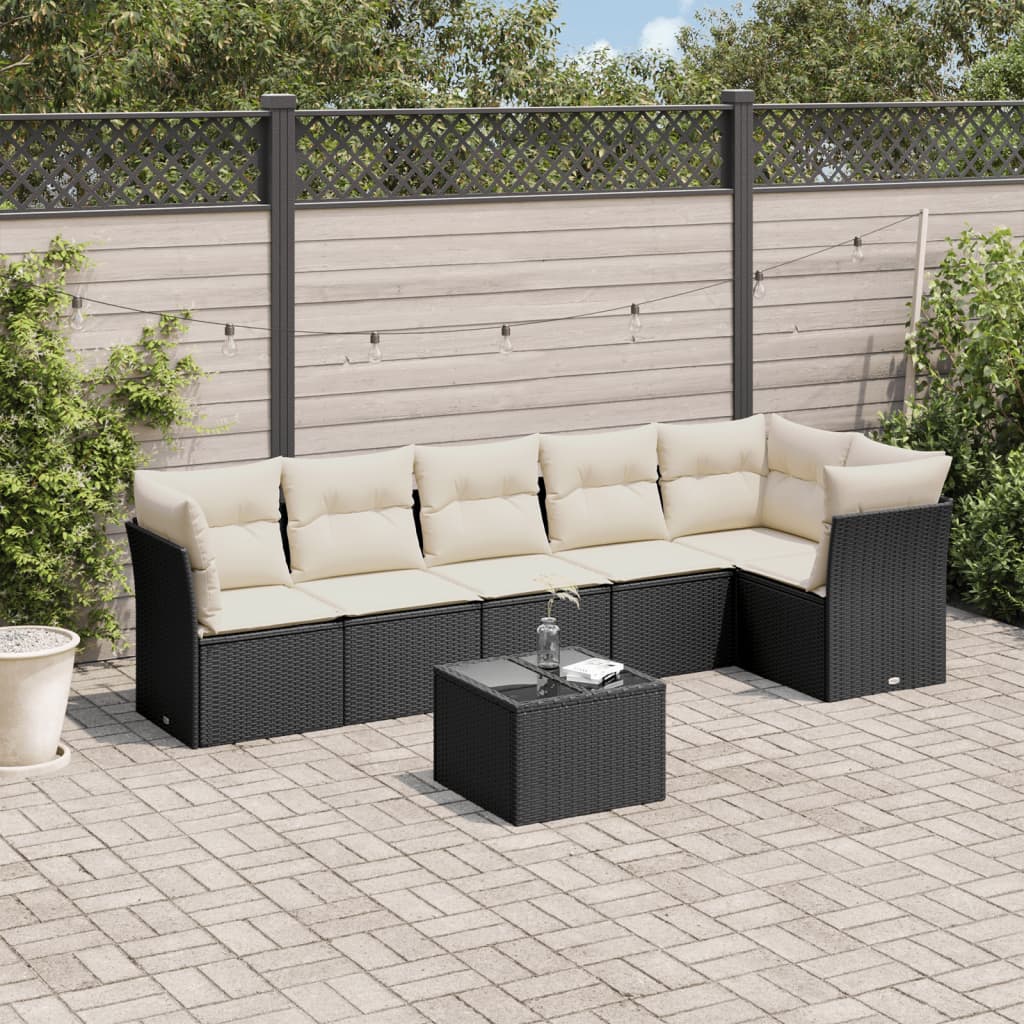 Set De Sofás De Jardín 6 Pzas Y Cojines Ratán Sintético Gris