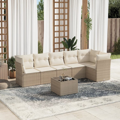 Set De Sofás De Jardín 6 Pzas Y Cojines Ratán Sintético Gris