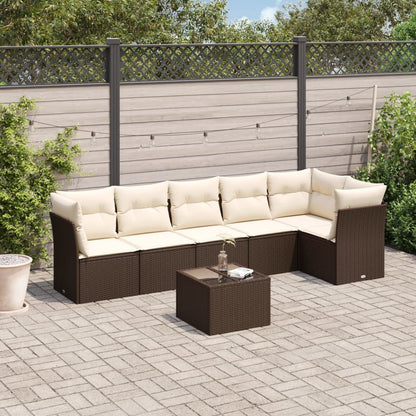 Set De Sofás De Jardín 6 Pzas Y Cojines Ratán Sintético Gris