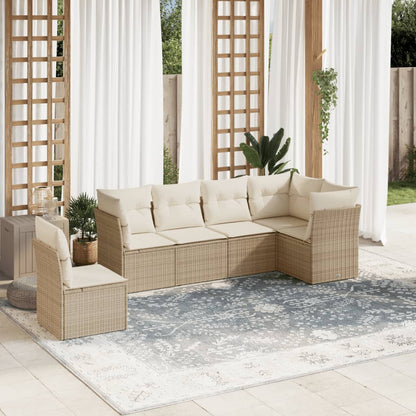 Set De Sofás De Jardín 6 Pzas Y Cojines Ratán Sintético Gris