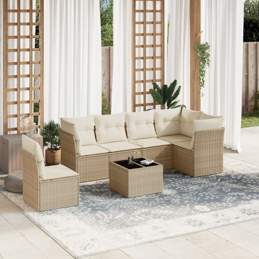 Set De Sofás De Jardín 6 Pzas Y Cojines Ratán Sintético Gris