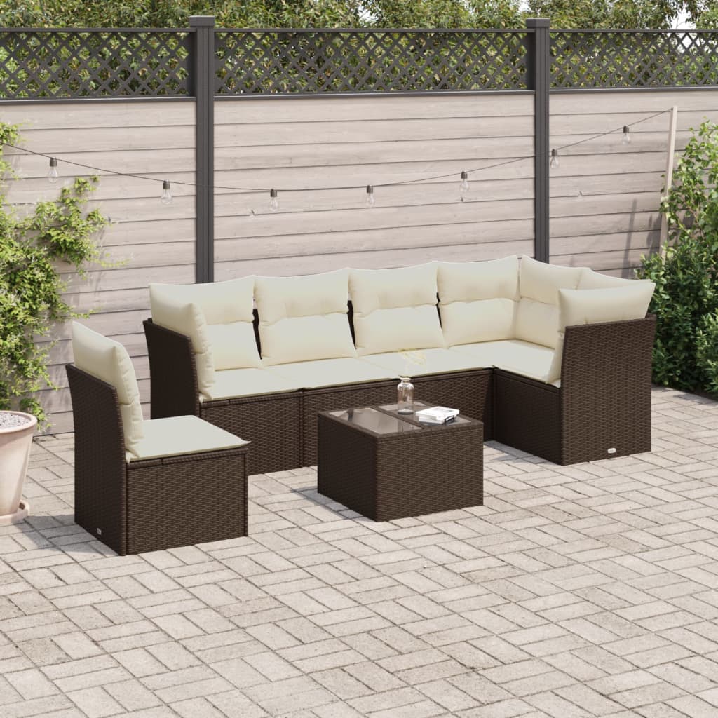 Set De Sofás De Jardín 6 Pzas Y Cojines Ratán Sintético Gris