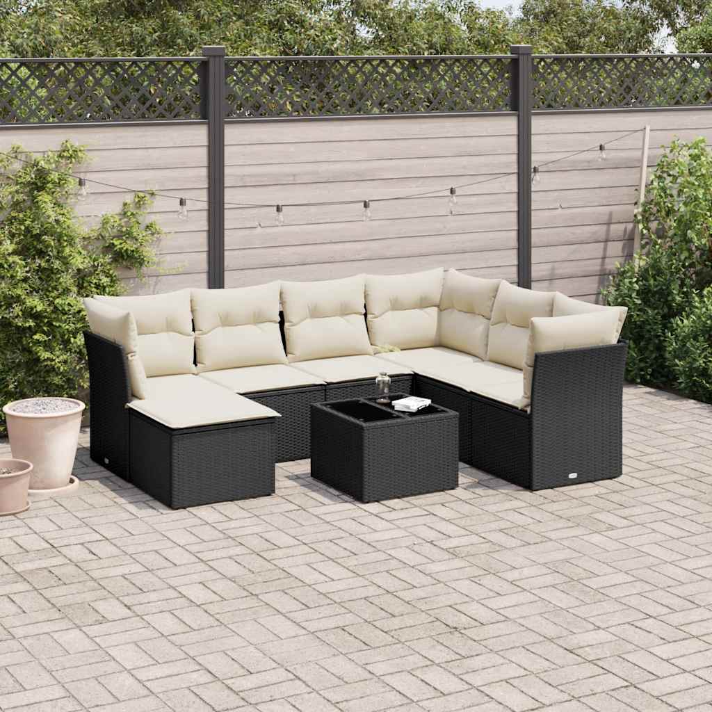 Set De Sofás De Jardín 7 Pzas Con Cojines Ratán Pe