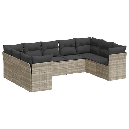 Set Muebles Jardín 9 Pzas Y Cojines Ratán Sintético