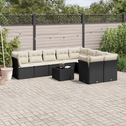 Set Muebles Jardín 9 Pzas Y Cojines Ratán Sintético