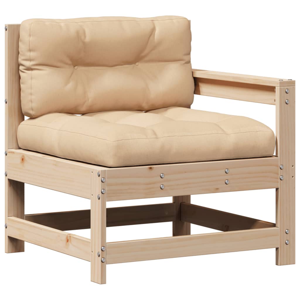 Juego De Muebles De Jardín 7 Pzas Y Cojines Madera Maciza Pino