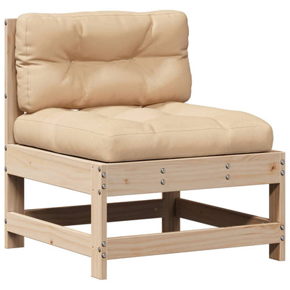 Juego De Muebles De Jardín 7 Pzas Y Cojines Madera Maciza Pino