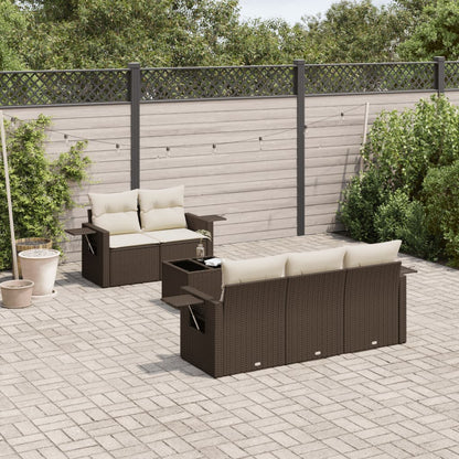 Set De Sofás De Jardín 6 Pzas Y Cojines Ratán Sintético Gris