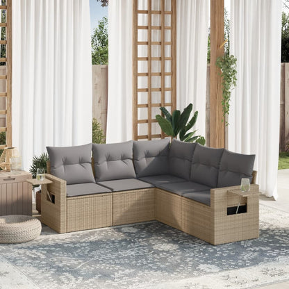 Set De Sofás De Jardín 6 Pzas Y Cojines Ratán Sintético Gris