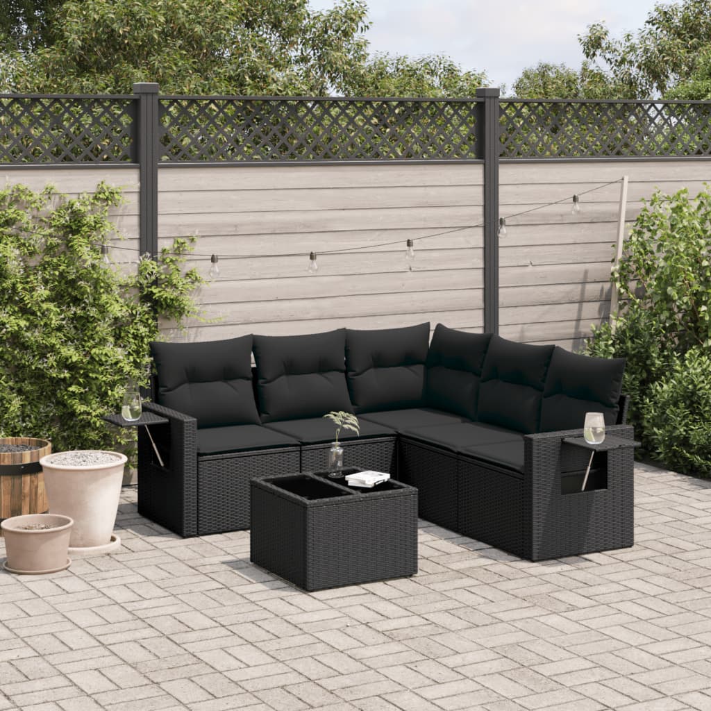 Set De Sofás De Jardín 6 Pzas Y Cojines Ratán Sintético Gris