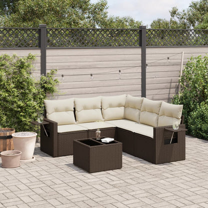 Set De Sofás De Jardín 6 Pzas Y Cojines Ratán Sintético Gris
