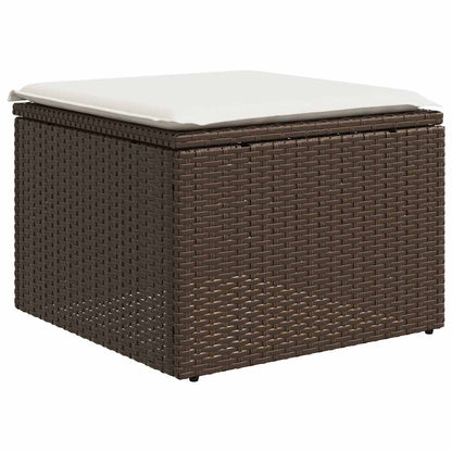Set Sofás De Jardín 6 Piezas Y Cojines Ratán Sintético Marrón