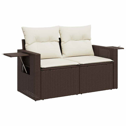 Set Sofás De Jardín 6 Piezas Y Cojines Ratán Sintético Marrón