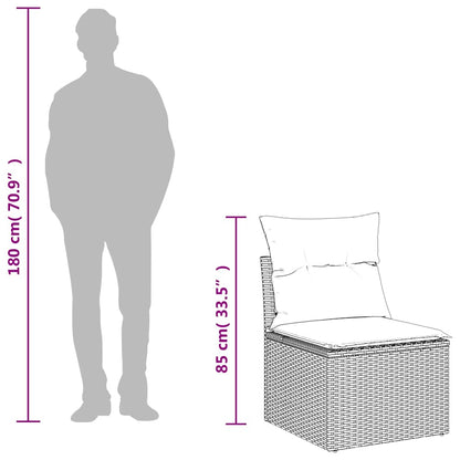 Set Muebles Jardín 9 Pzas Y Cojines Ratán Sintético