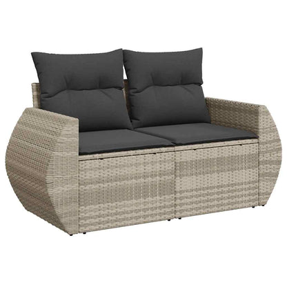 Set De Sofás De Jardín 8 Pzas Y Cojines Ratán Sintético Gris