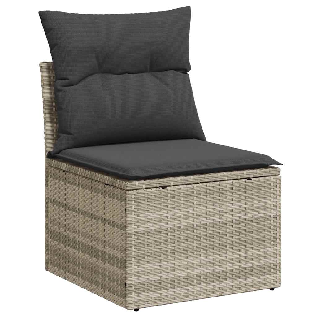Set De Sofás De Jardín 8 Pzas Y Cojines Ratán Sintético Gris