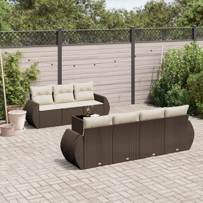 Set De Sofás De Jardín 8 Pzas Y Cojines Ratán Sintético Gris