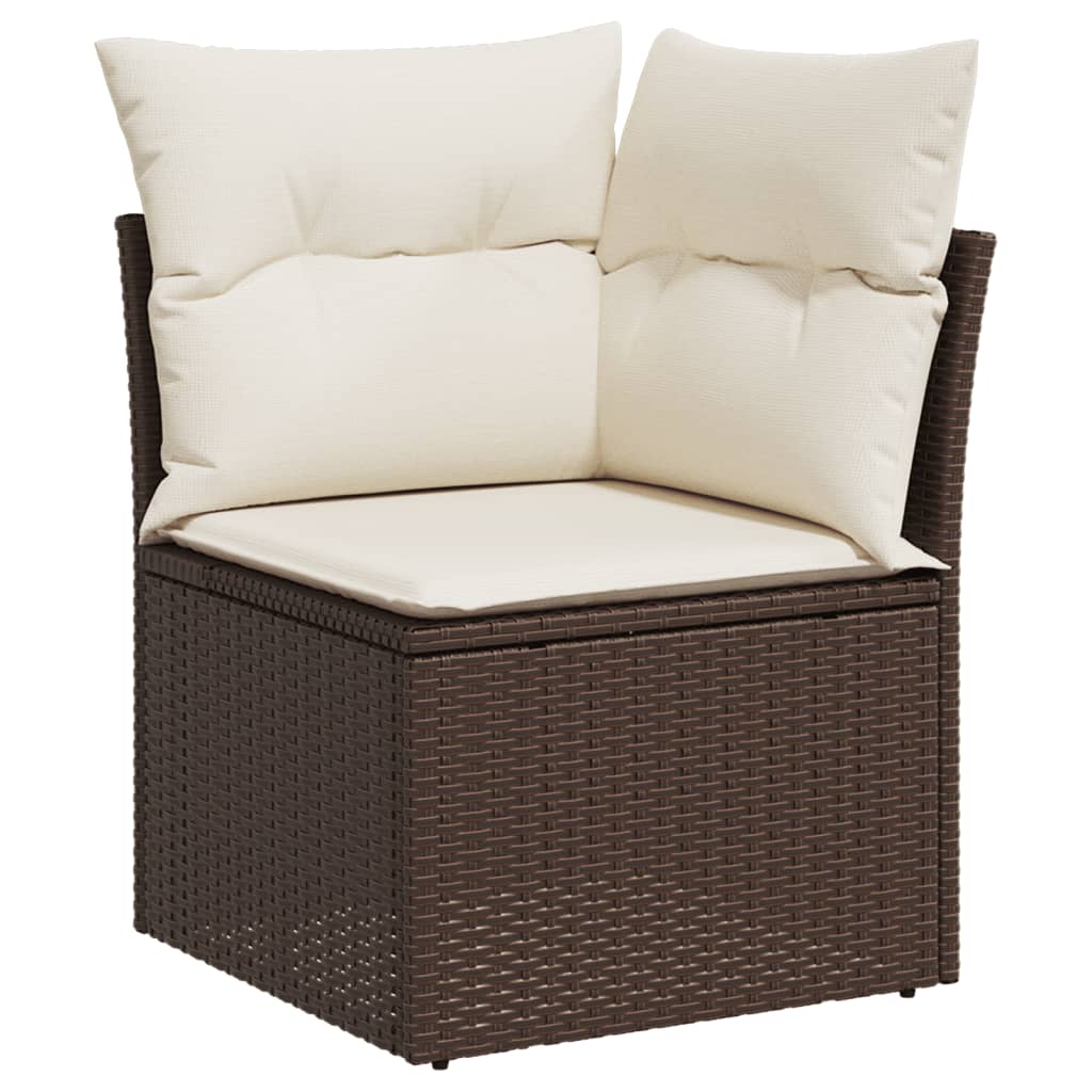Set Sofás De Jardín 6 Piezas Y Cojines Ratán Sintético Marrón