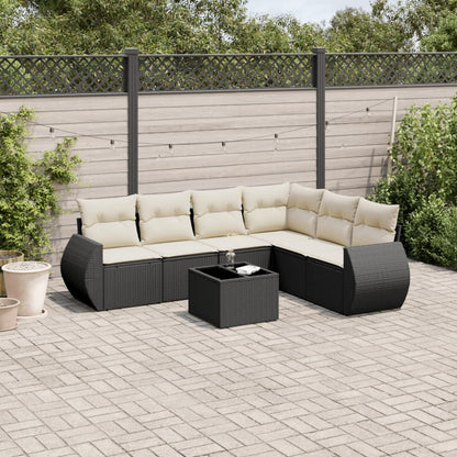 Set Sofás De Jardín 6 Piezas Y Cojines Ratán Sintético Marrón